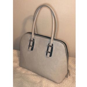 Lowest Offer Yet! Light Gray Faux Leather Tote Bag